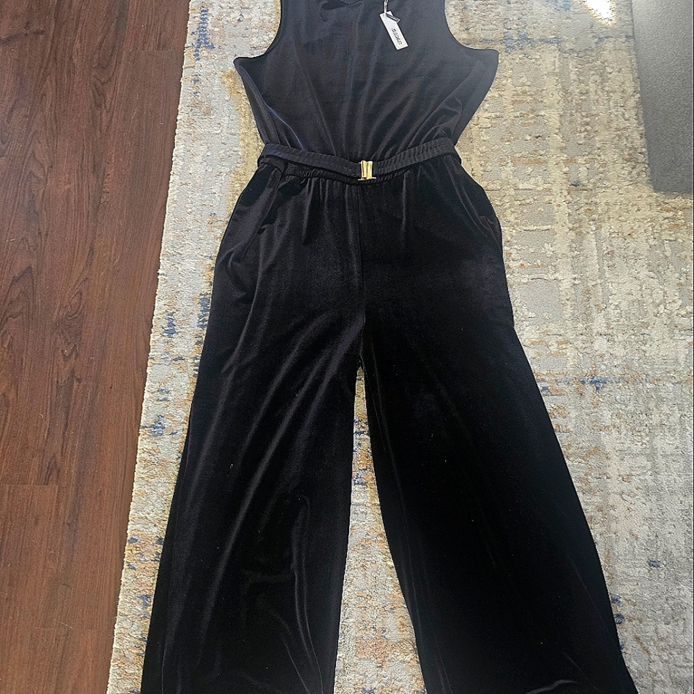Chico's Elegant Black Velvet Jumpsuit